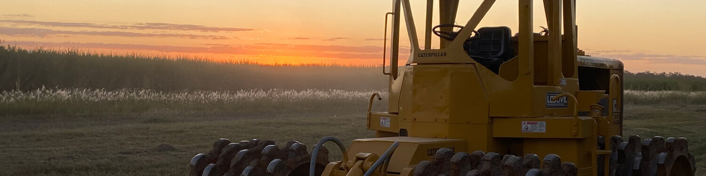 Machinery adding new road in farm