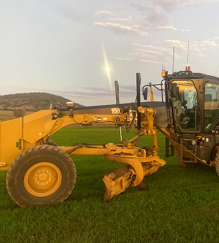 Grater in farm field ready to begin maintenance works